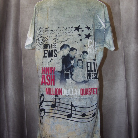 Tops - Mid South USA made Million Dollar Quartet Shirt Adult M double sided Elvis Cash